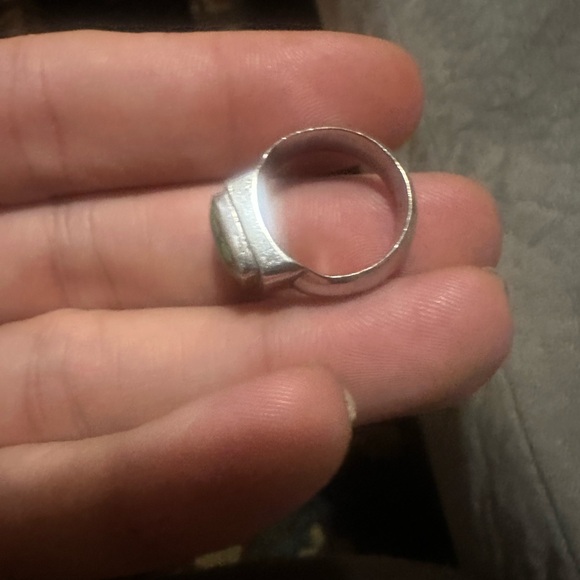 Sterling Silver Gaspeite Pendent Ring Sterling size 6.5 Women's /Men,s - Picture 14 of 14